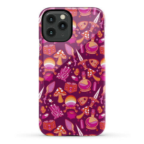 Lesbian Pride Witch Pattern Phone Case